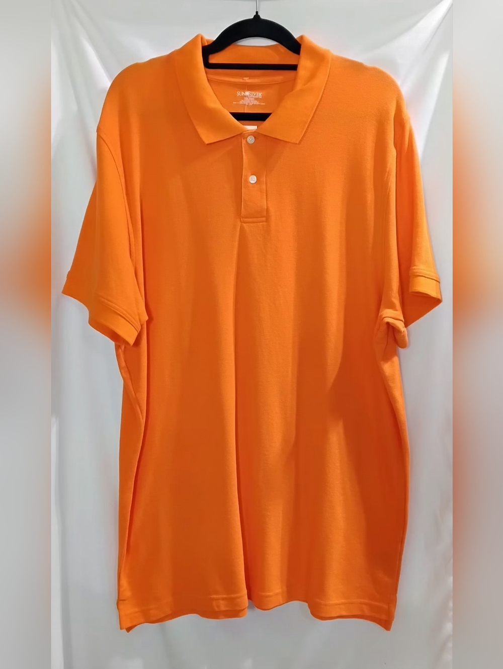Sun River Clothing Co. Mens Size 2XL XXL Polo Short Sleeve Shirt Bright Orange
